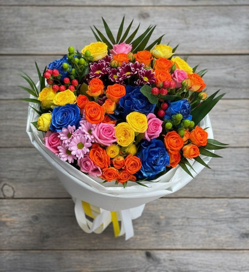 Букет цветов из: Розы и Хризантемы в Верхнеднепровском