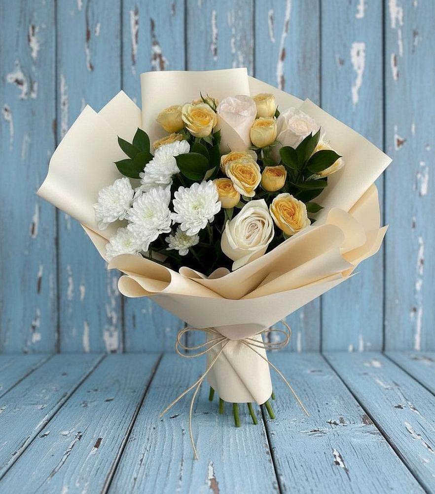 Букет цветов из: Розы и Хризантемы в Верхнеднепровском