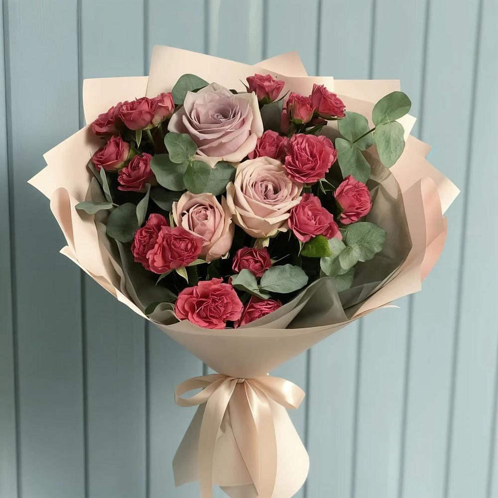 Букет цветов из: Гвоздики и Розы в Верхнеднепровском