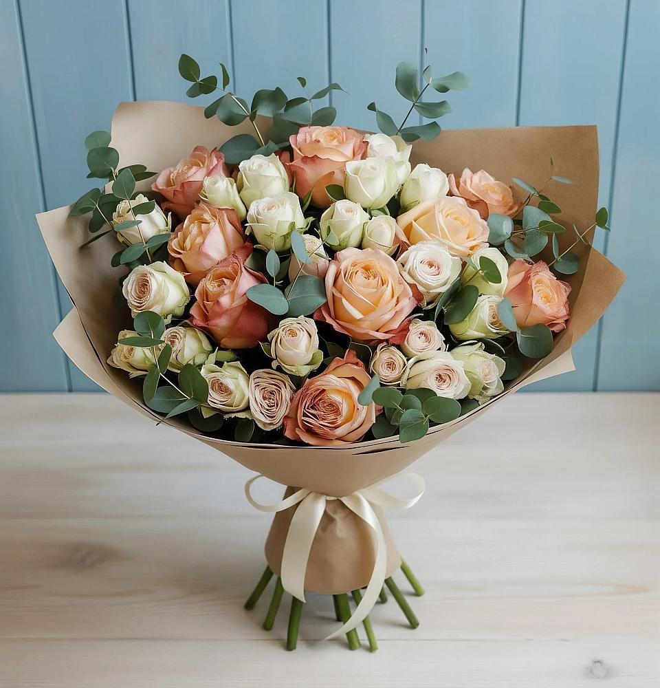 Букет цветов из: Альстромерии и Розы в Верхнеднепровском