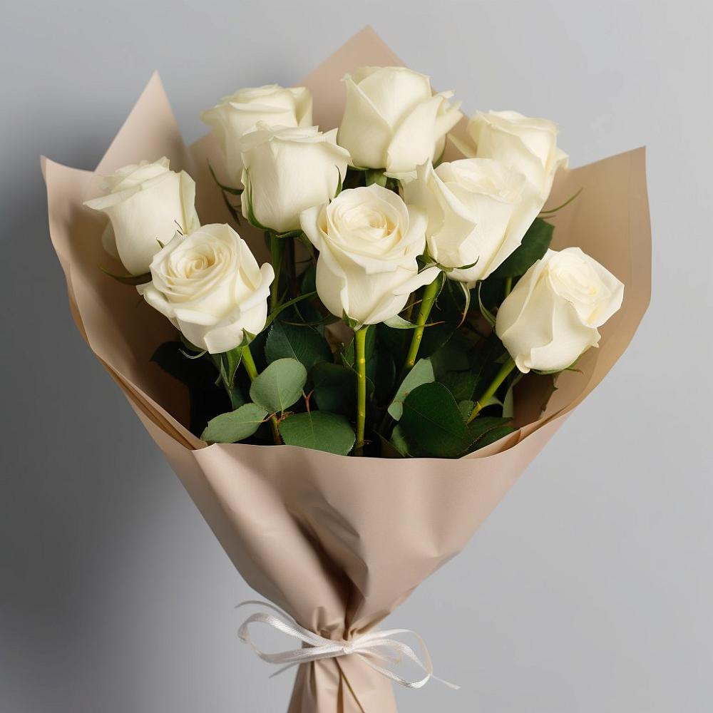 Букет 9 Белых роз Эдлесс Лав в Верхнеднепровском