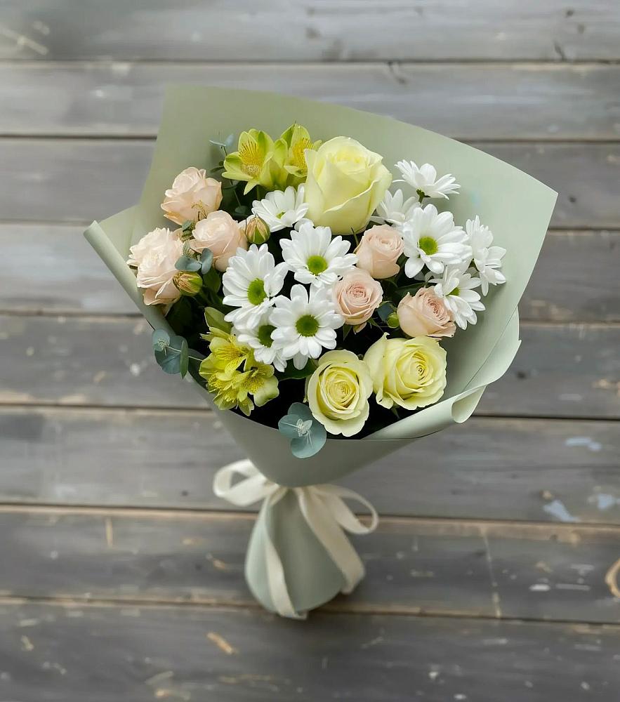 Букет цветов из: Альстромерии, Розы и Хризантемы в Верхнеднепровском