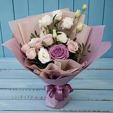 Букет цветов из:  Розы и Лизиантусы #REPLACE_PRED# Верхнеднепровском
