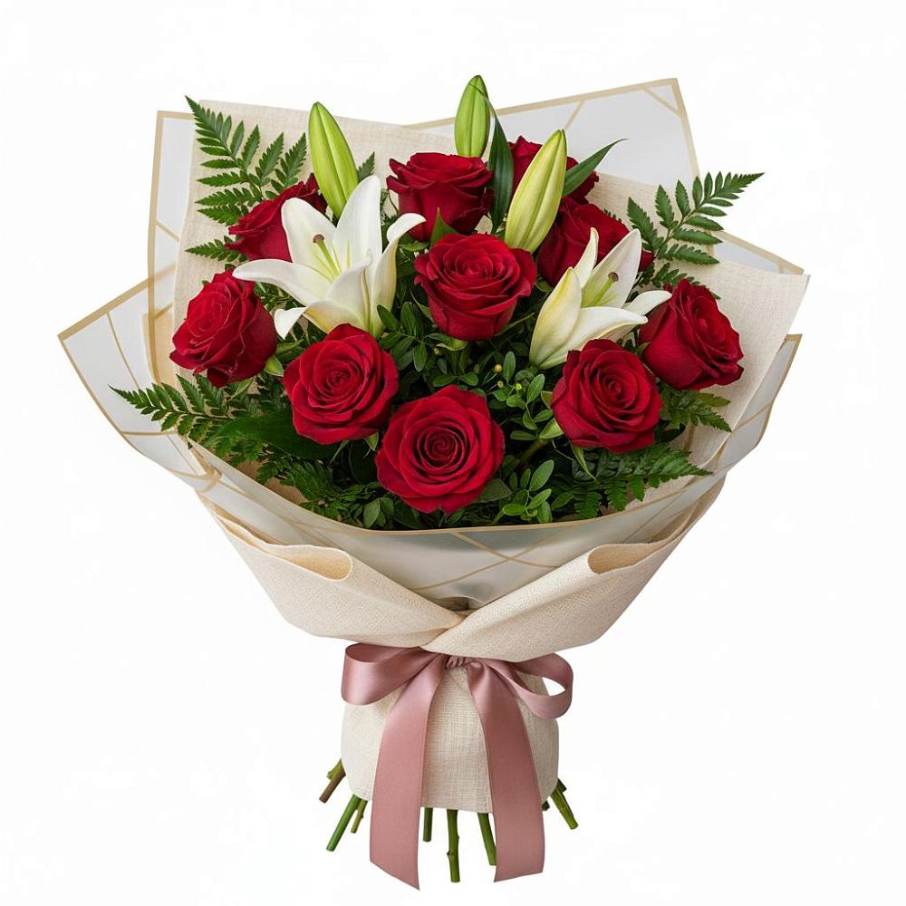 Букет цветов из: Лилии и Розы в Верхнеднепровском