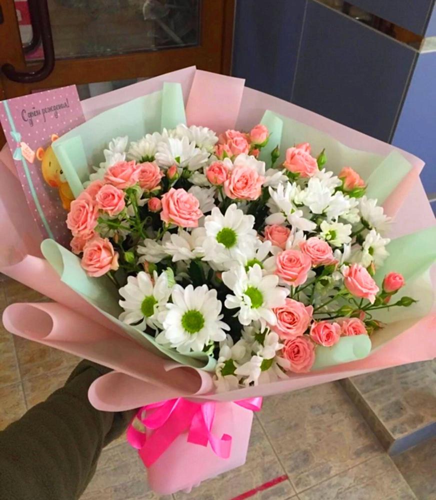 Букет цветов из: Розы и Хризантемы в Верхнеднепровском