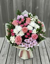 Букет цветов из:  Альстромерии, Гвоздики, Розы и Хризантемы #REPLACE_PRED# Верхнеднепровском