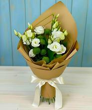 Букет цветов из:  Хризантемы и Лизиантусы в Верхнеднепровском