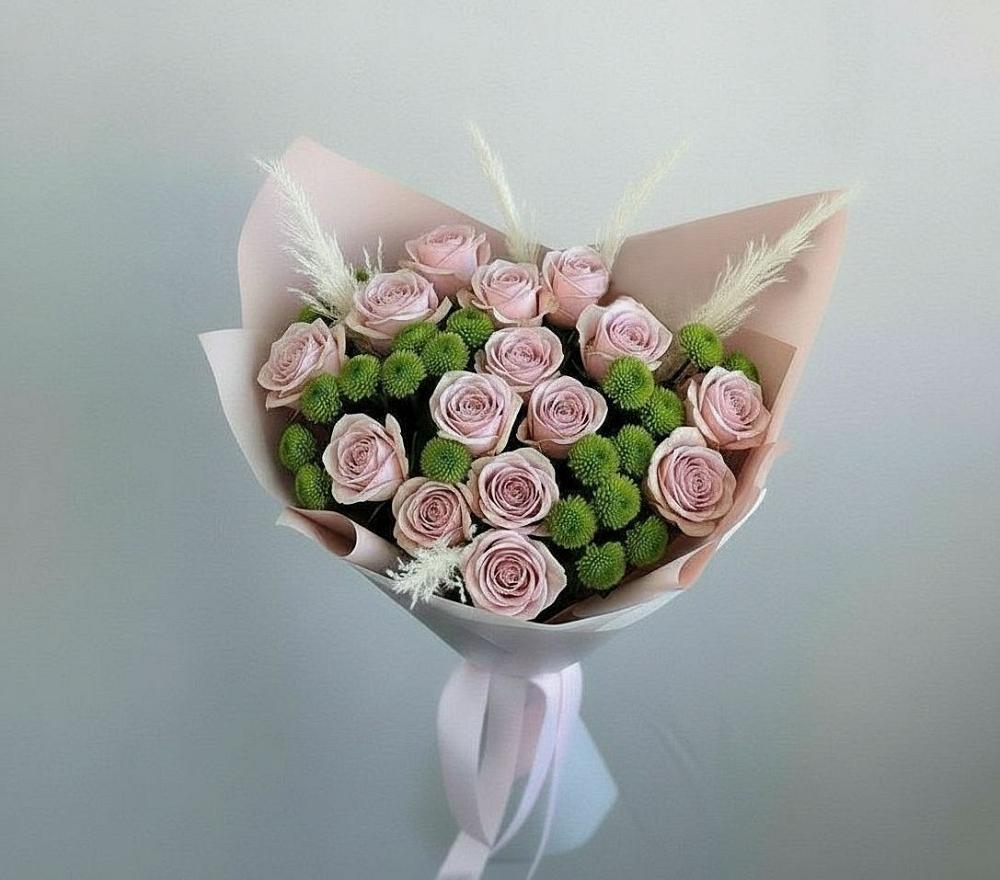 Букет цветов из: Розы и Хризантемы в Верхнеднепровском