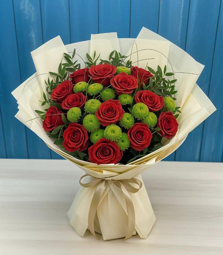 Букет цветов из: Розы и Хризантемы в Верхнеднепровском