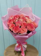 Букет 15 Розовых роз Равель #REPLACE_PRED# Верхнеднепровском